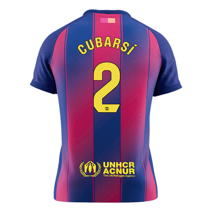 CUBARSÍ #2 Barcelona Tröja 2025/26 Hemma Premium Röd & Blå-9