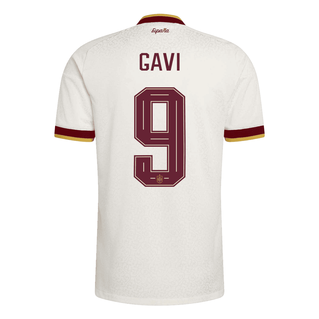 Spanien Tröja GAVI #9 2026 Borta Autentisk Vit (2 Stjärnor)