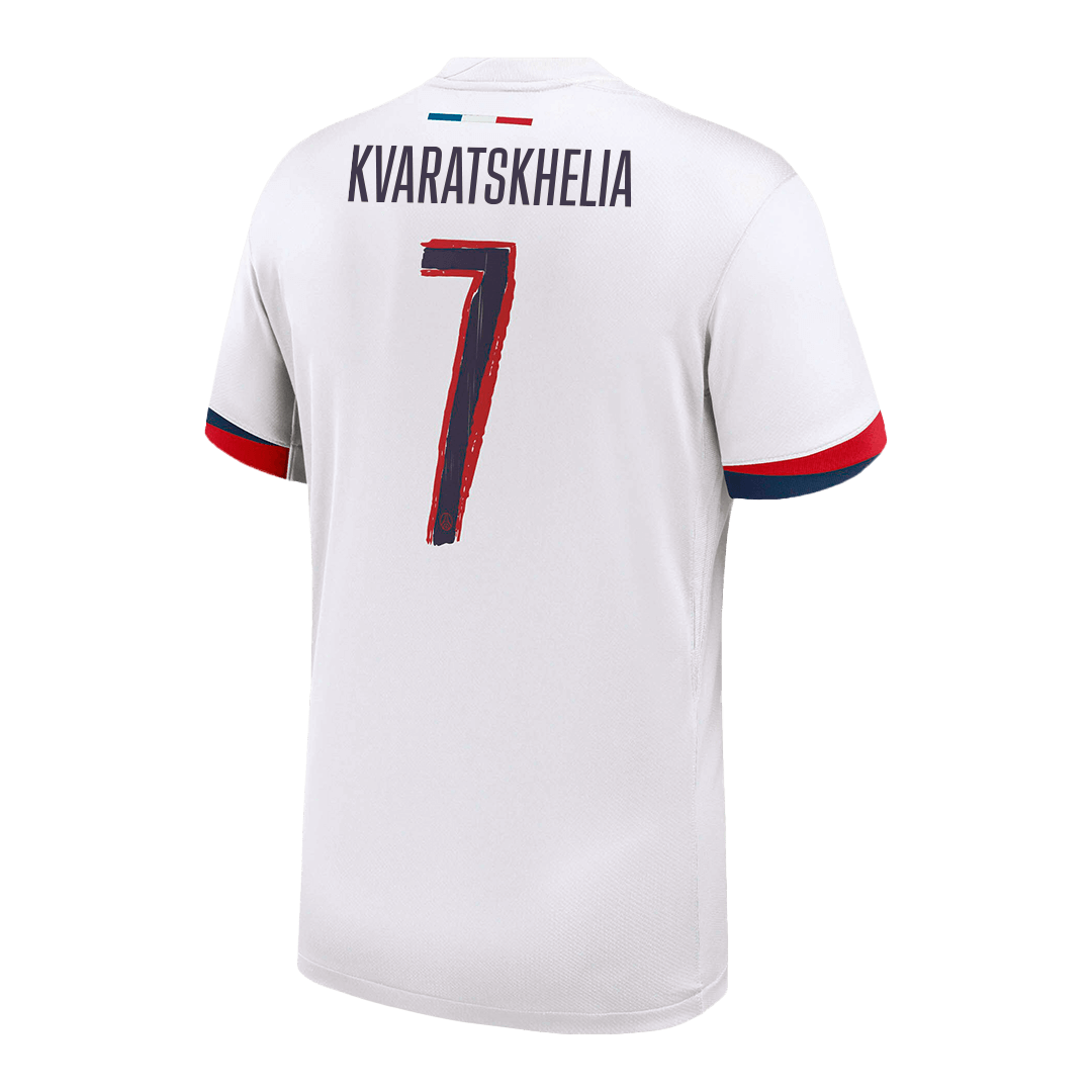PSG Tröja KVARATSKHELIA #7 2025/26 Borta Vit - UCL-11