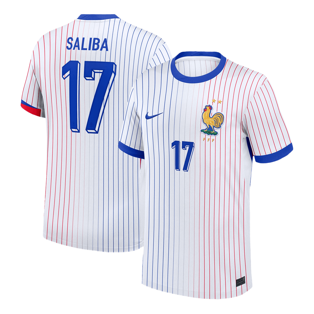 Frankrike Tröja SALIBA #17 Euro 2024 Borta Vit