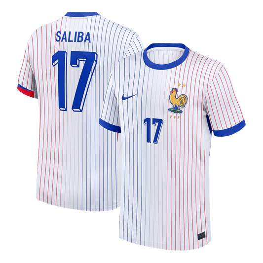 Frankrike Tröja SALIBA #17 Euro 2024 Borta Vit