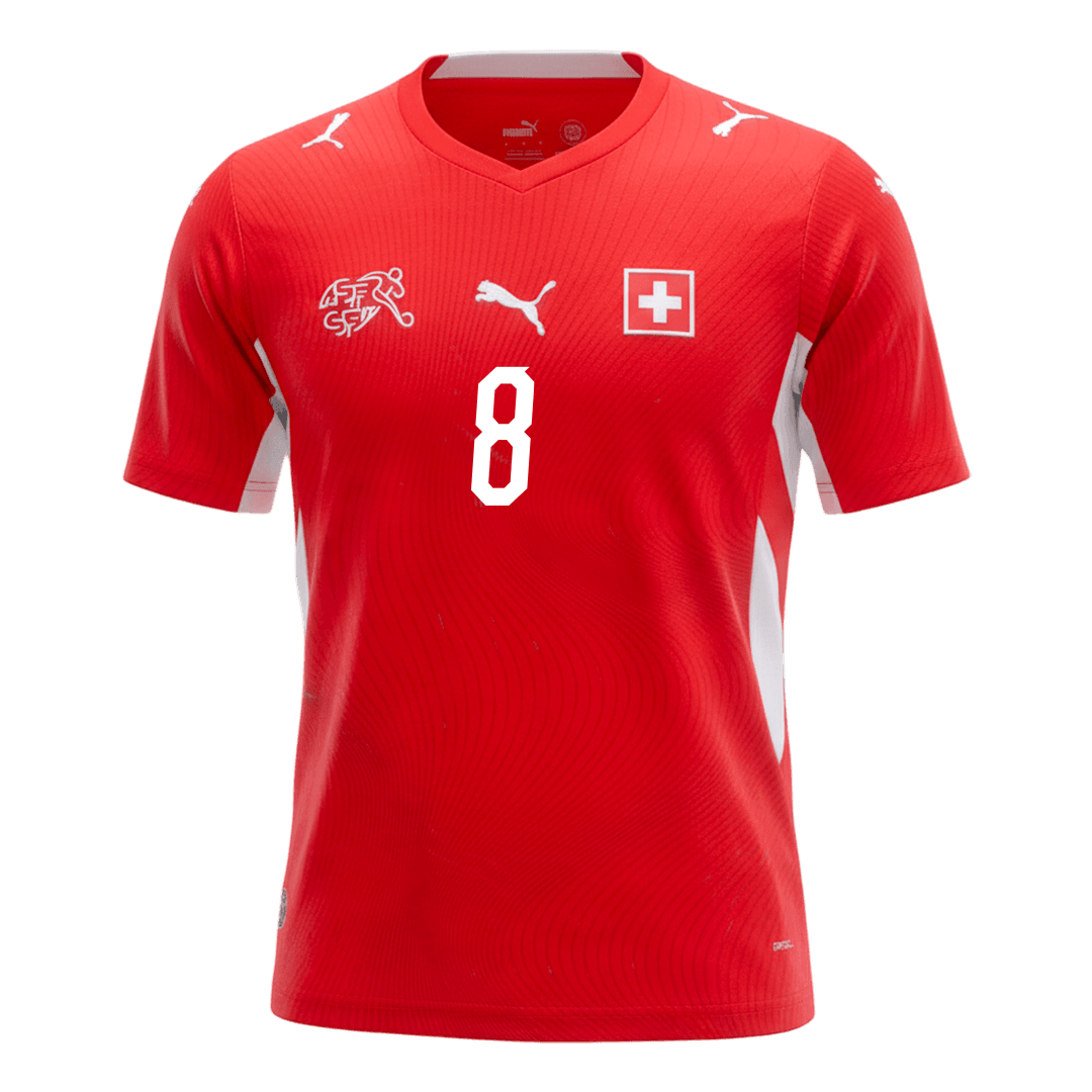 Schweiz Tröja REULER #8 2026 Hemma Röd