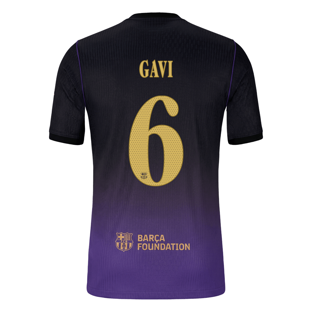 Barcelona Tröja GAVI #6 2026/27 Borta Autentisk Black/Purple - UCL-3