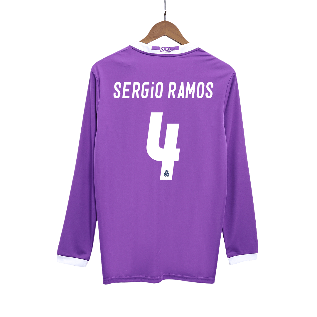 SERGIO RAMOS #4 Real Madrid Bortatröja 2016/17 Retro Tröja
 Lila
