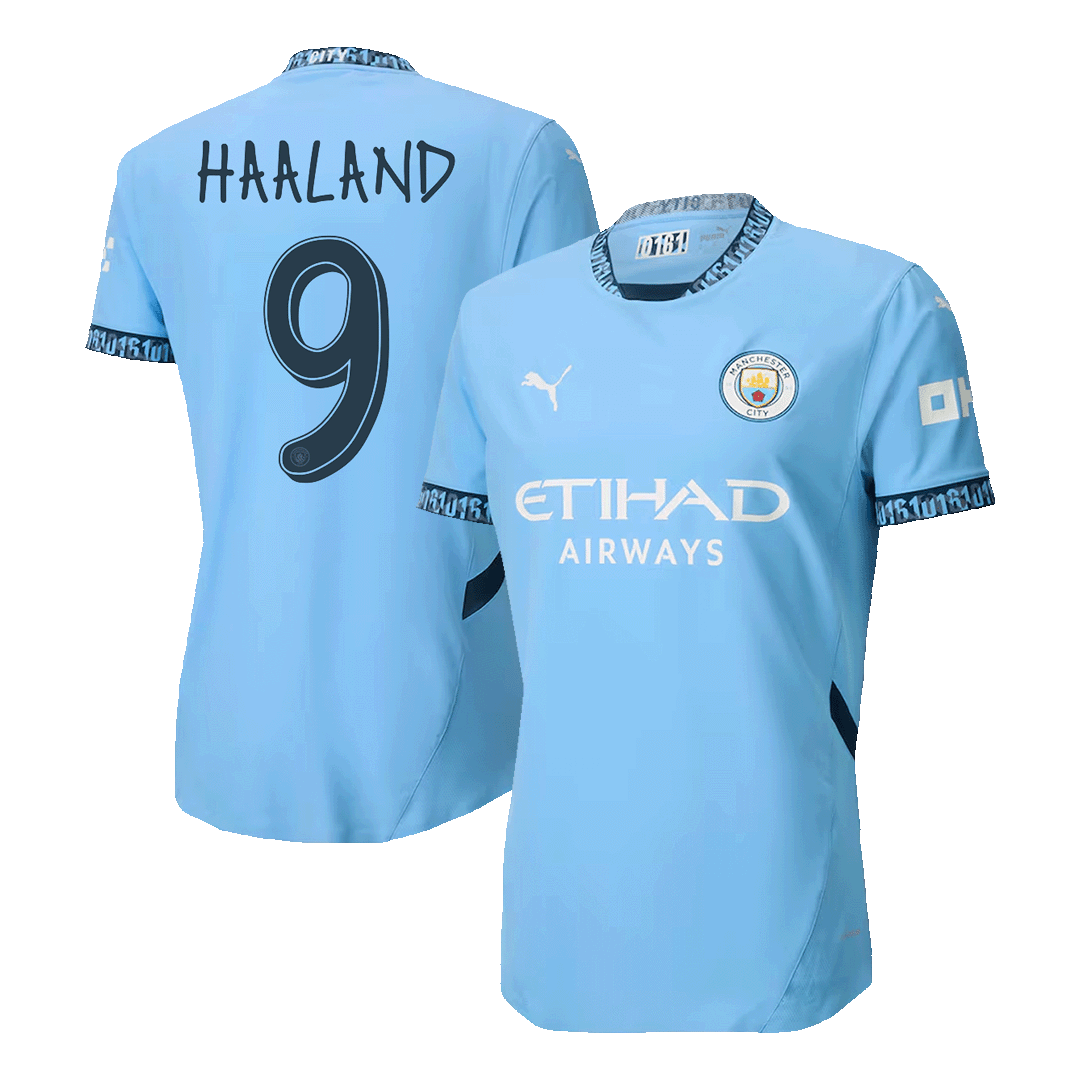 Manchester City Tröja HAALAND #9 2024/25 Hemma Blå - UCL