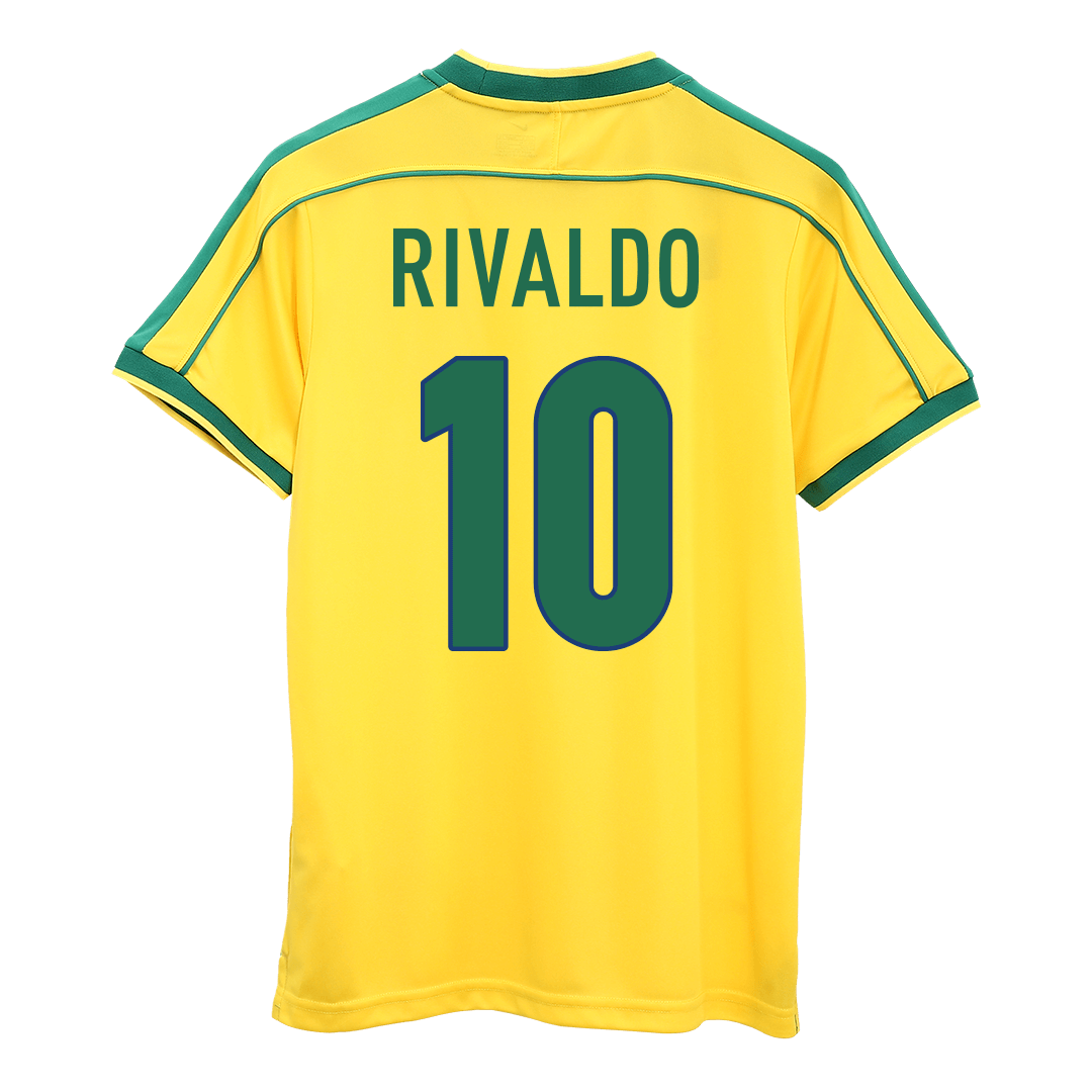 RIVALDO #10 Brasilien Hemmatröja 1998 Retro Tröja
 Gul