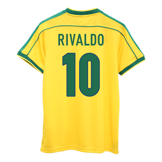 RIVALDO #10 Brasilien Hemmatröja 1998 Retro Tröja
 Gul