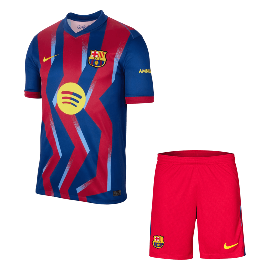 Barcelona Tröja Fourth Awayställ 2025/26 Röd & Blå