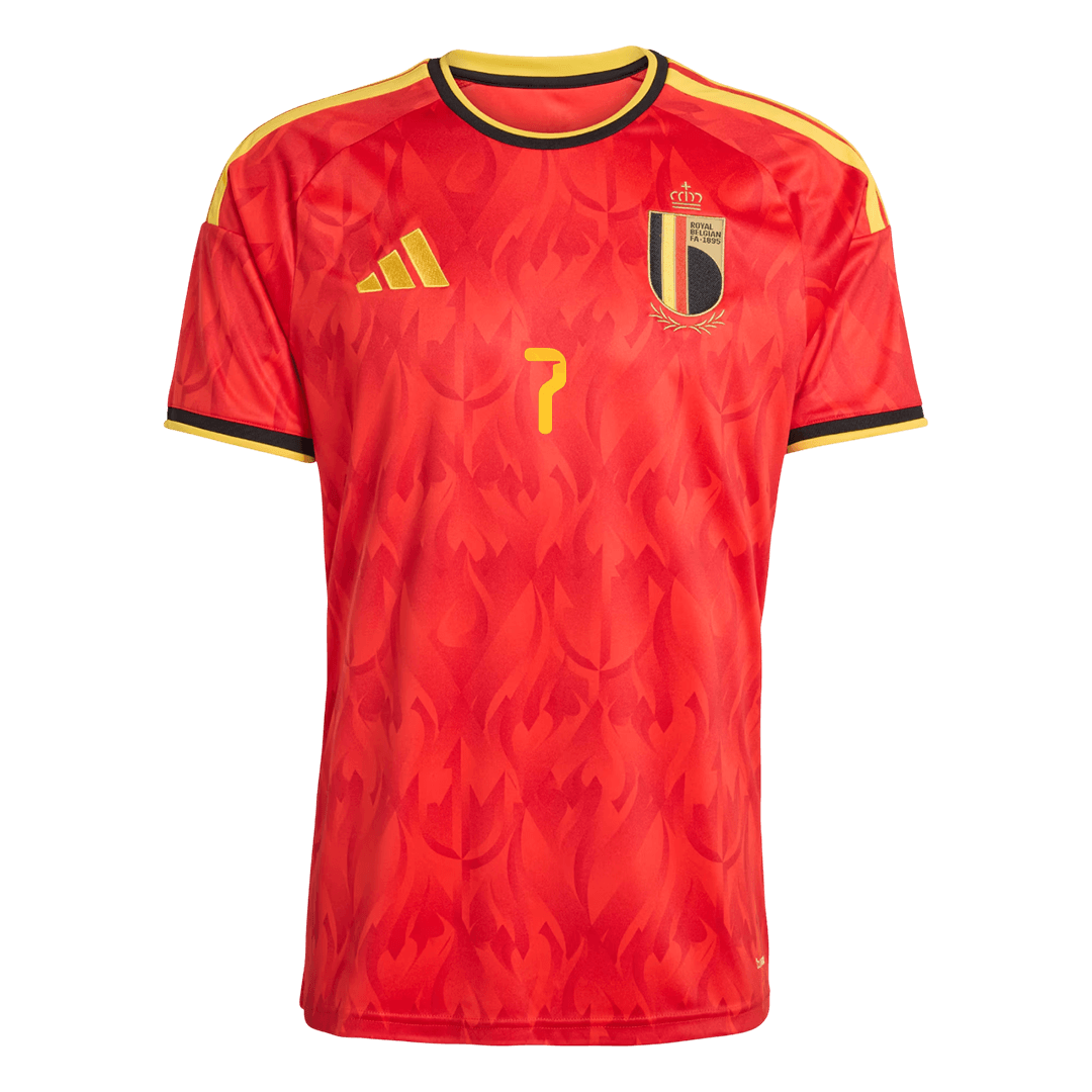 Belgien Tröja DE BRUYNE #7 2026 Hemma Röd-9