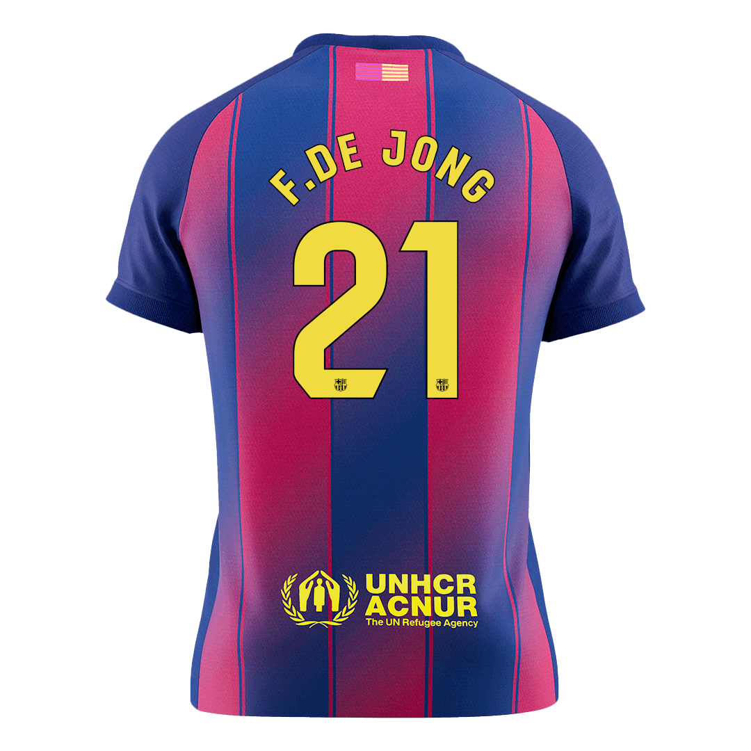 F.DE JONG #21 Barcelona Tröja 2025/26 Hemma Premium Röd & Blå