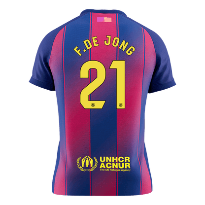 F.DE JONG #21 Barcelona Tröja 2025/26 Hemma Premium Röd & Blå-9