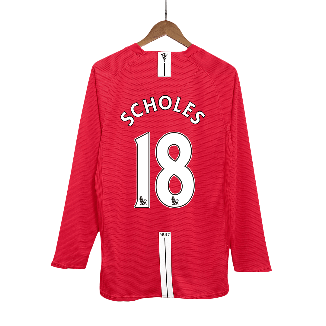 SCHOLES #18 Manchester United Hemmatröja 2007/08 Retro Tröja
 Röd