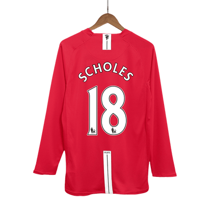 SCHOLES #18 Manchester United Hemmatröja 2007/08 Retro Tröja
 Röd