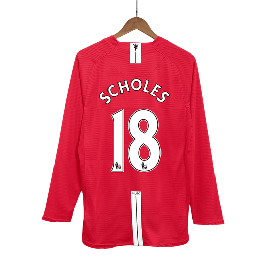 SCHOLES #18 Manchester United Hemmatröja 2007/08 Retro Tröja
 Röd