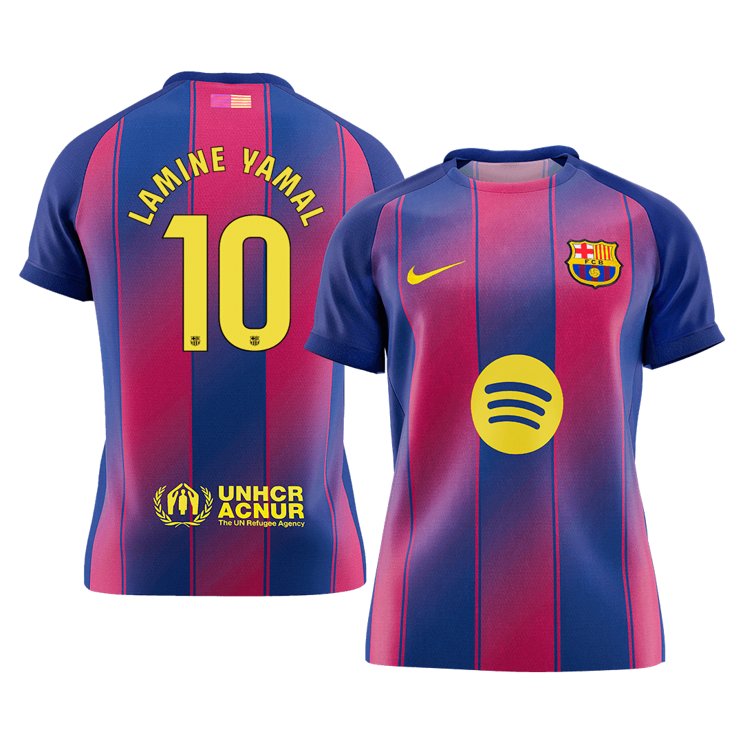 LAMINE YAMAL #10 Barcelona Tröja 2025/26 Hemma Premium Röd & Blå