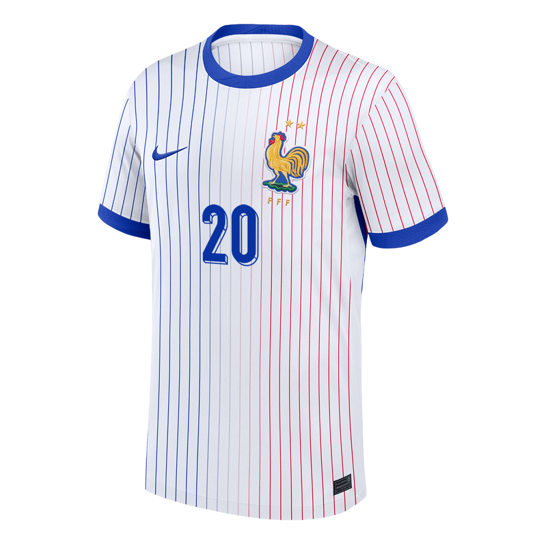 Frankrike Tröja COMAN #20 Euro 2024 Borta Vit-8