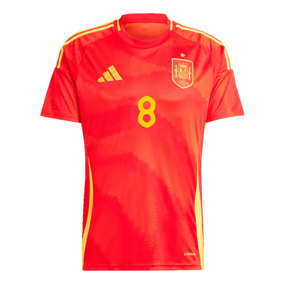 Spanien Tröja FABIÁN #8 Euro 2024 Hemma Röd-3
