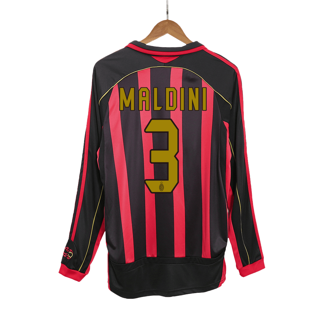 MALDINI #3 AC Milan Hemmatröja 2006/07 Retro Tröja
 Röd & Svart