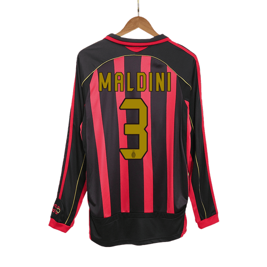 MALDINI #3 AC Milan Hemmatröja 2006/07 Retro Tröja
 Röd & Svart