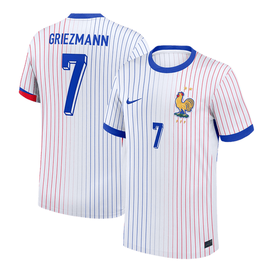 Frankrike Tröja GRIEZMANN #7 Euro 2024 Borta Vit