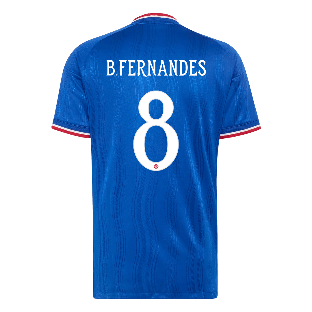 Manchester United Tröja B. FERNANDES #8 2026/27 Borta Autentisk Blå - UCL-3