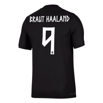 Norge Tröja BRAUT HAALAND #9 2026 Borta Autentisk Svart-3