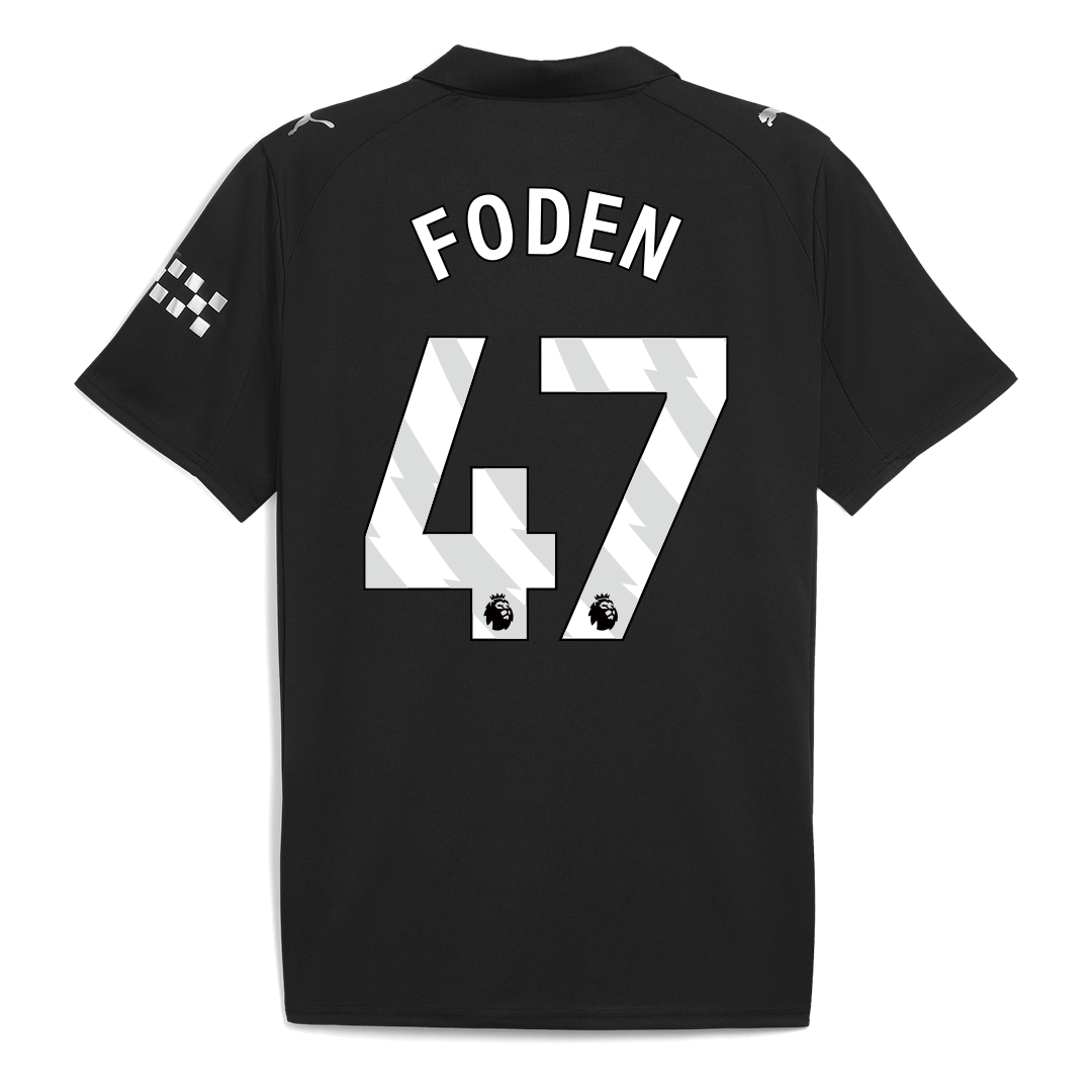 Manchester City Tröja FODEN #47 2025/26 Borta Svart-8