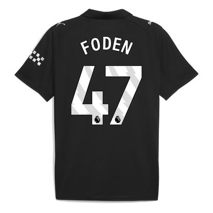 Manchester City Tröja FODEN #47 2025/26 Borta Svart-8