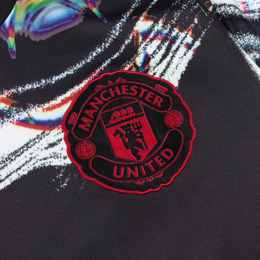 Manchester United Tröja 2025/26 Före match Långärmad Svart-6
