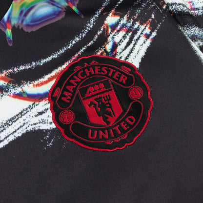 Manchester United Tröja 2025/26 Före match Långärmad Svart-6