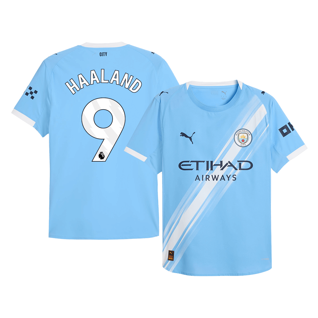 Manchester City Tröja HAALAND #9 2025/26 Hemma Blå