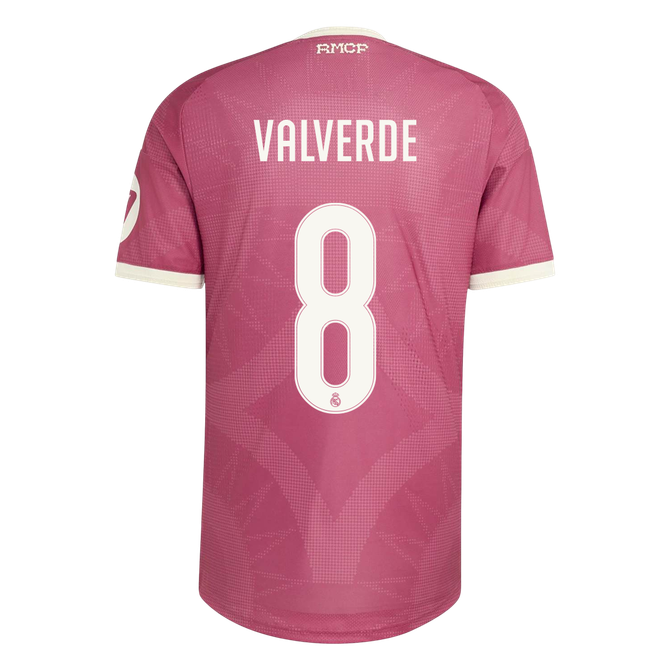 Real Madrid Tröja VALVERDE #8 2026/27 Tredje Autentisk Rosa-3