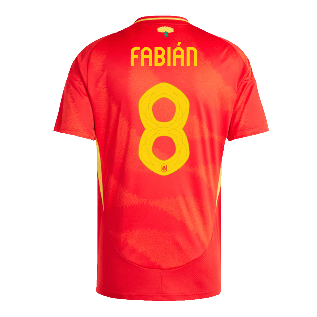 Spanien Tröja FABIÁN #8 Euro 2024 Hemma Röd