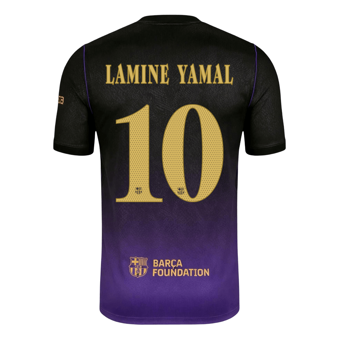 Barcelona Tröja LAMINE YAMAL #10 2026/27 Borta Black/Purple - UCL