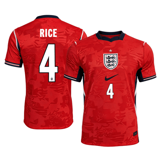 England Tröja RICE #4 2026 Borta Autentisk Röd
