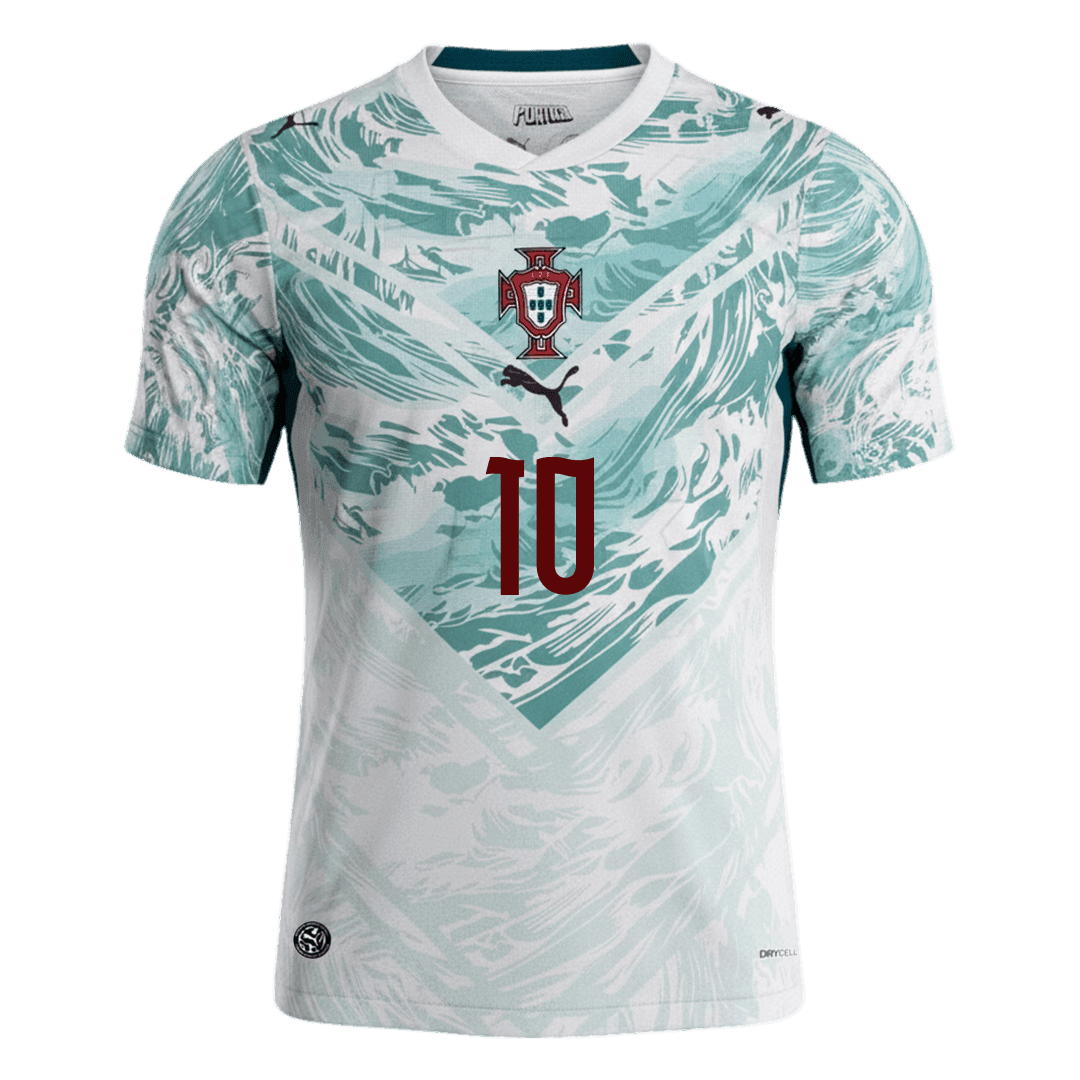 Portugal Tröja BERNARDO #10 2026 Borta White&Green-2