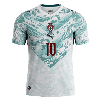 Portugal Tröja BERNARDO #10 2026 Borta White&Green-2