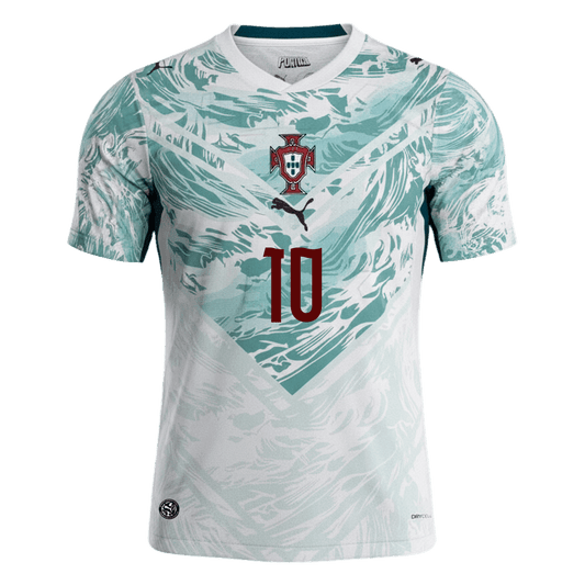 Portugal Tröja BERNARDO #10 2026 Borta White&Green-1