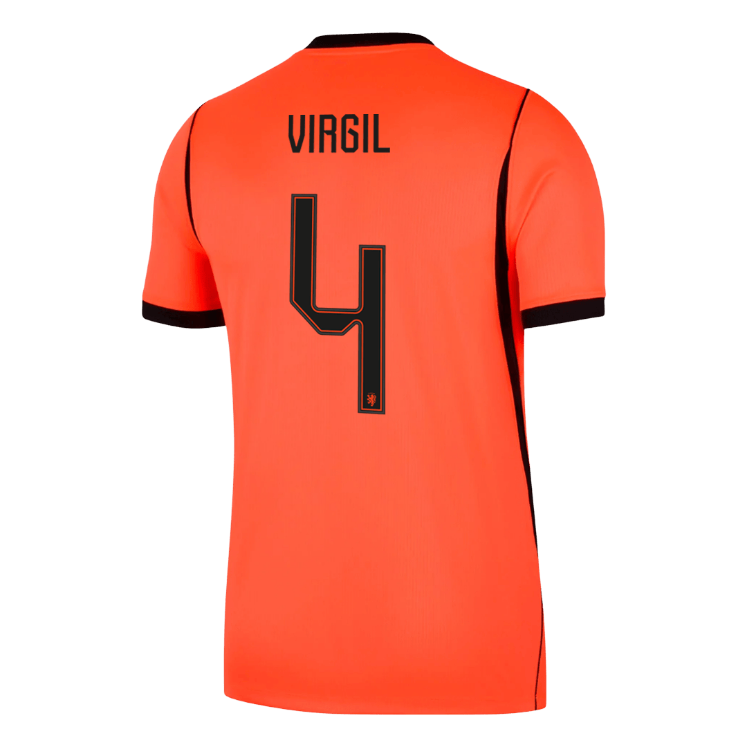 Nederländerna Tröja VIRGIL #4 2026 Hemma Orange-9