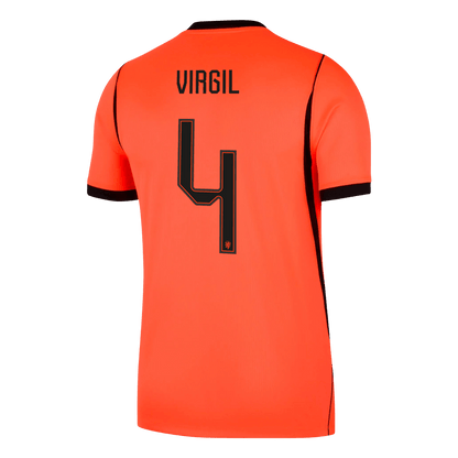 Nederländerna Tröja VIRGIL #4 2026 Hemma Orange-9
