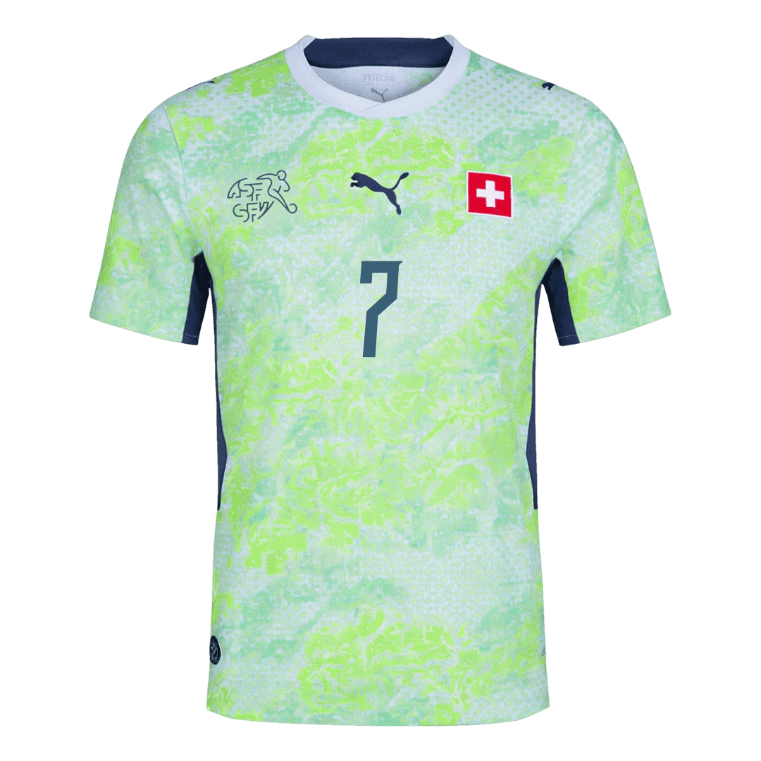 Schweiz Tröja EMBOLO #7 2026 Borta Autentisk Grön-10