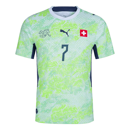 Schweiz Tröja EMBOLO #7 2026 Borta Autentisk Grön-10