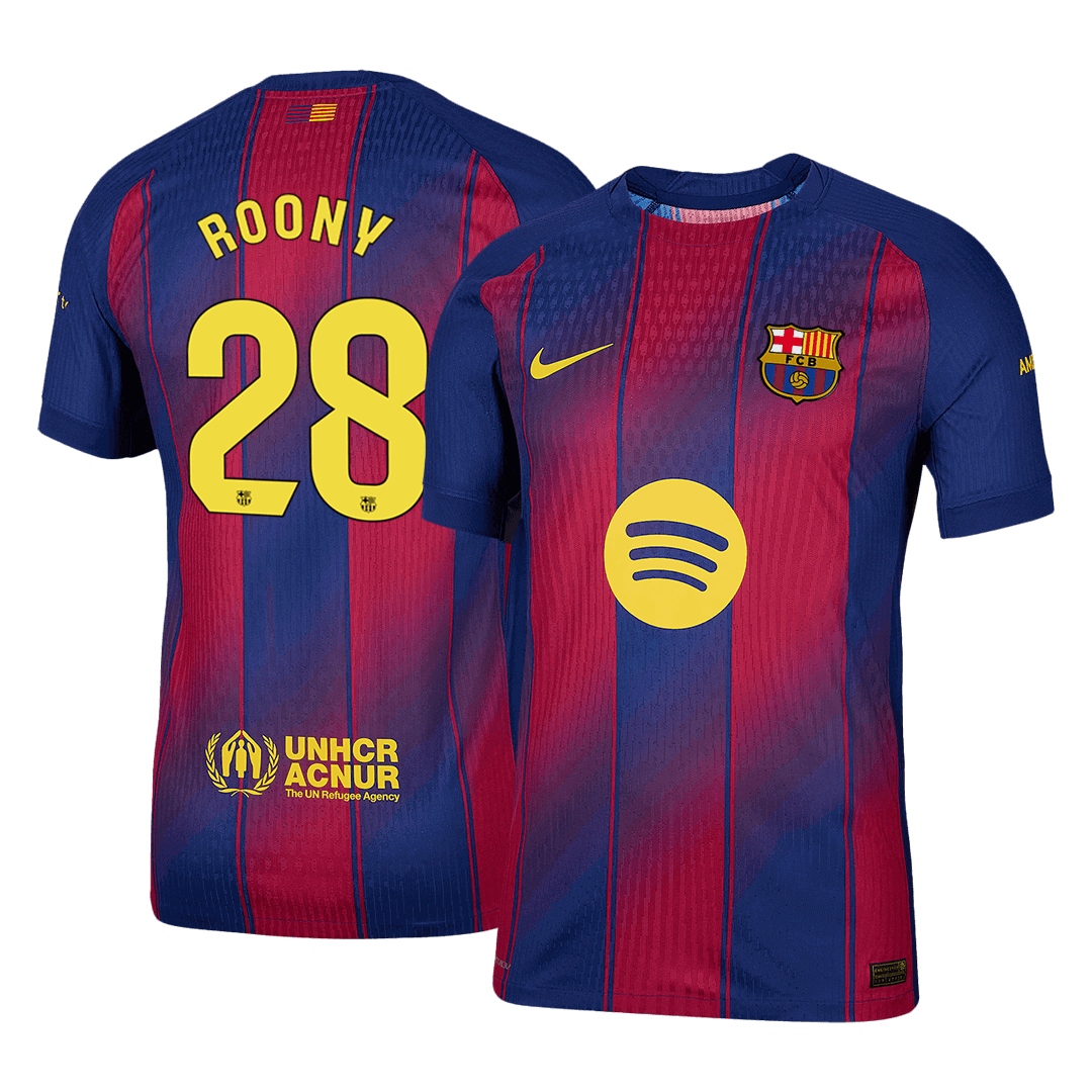 Barcelona Tröja ROONY #28 2025/26 Hemma Röd & Blå