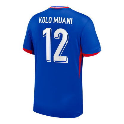 Frankrike Tröja KOLO MUANI #12 Euro 2024 Hemma Blå-7