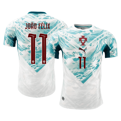 Portugal Tröja JOÃO FÉLIX #11 2026 Borta Autentisk White&Green