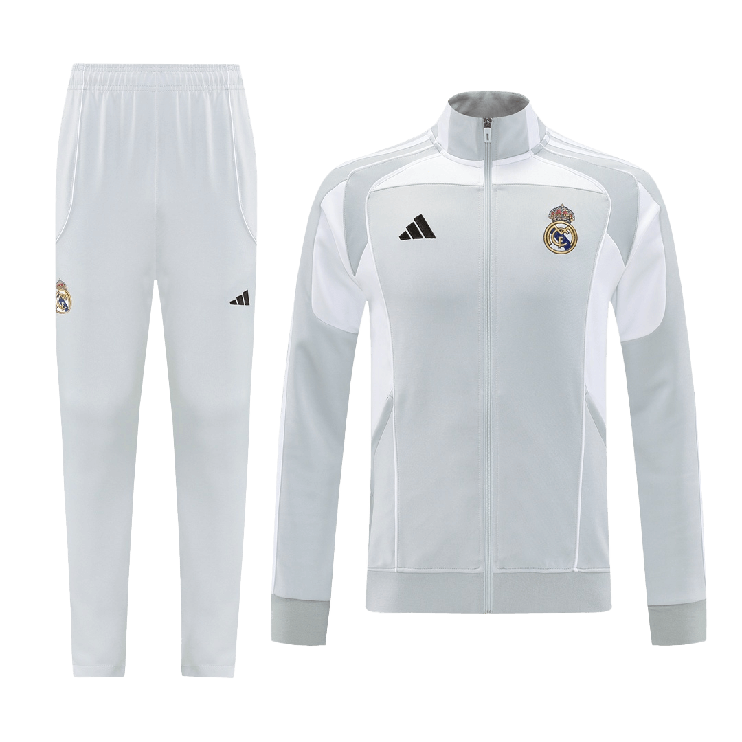 Real Madrid Hemma Träningsset (Jacka+Byxor) 2025/26 Grå