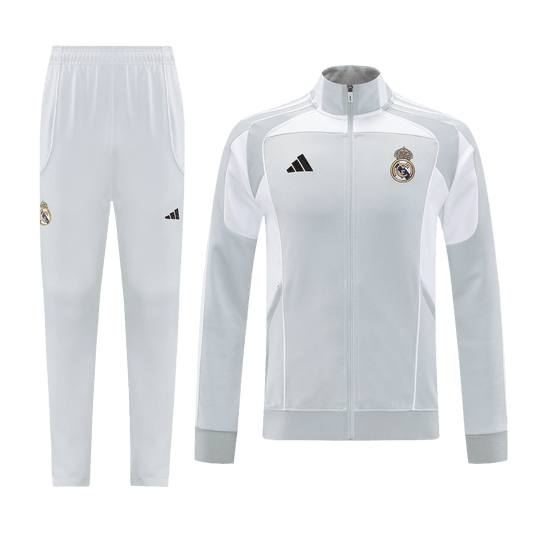 Real Madrid Hemma Träningsset (Jacka+Byxor) 2025/26 Grå