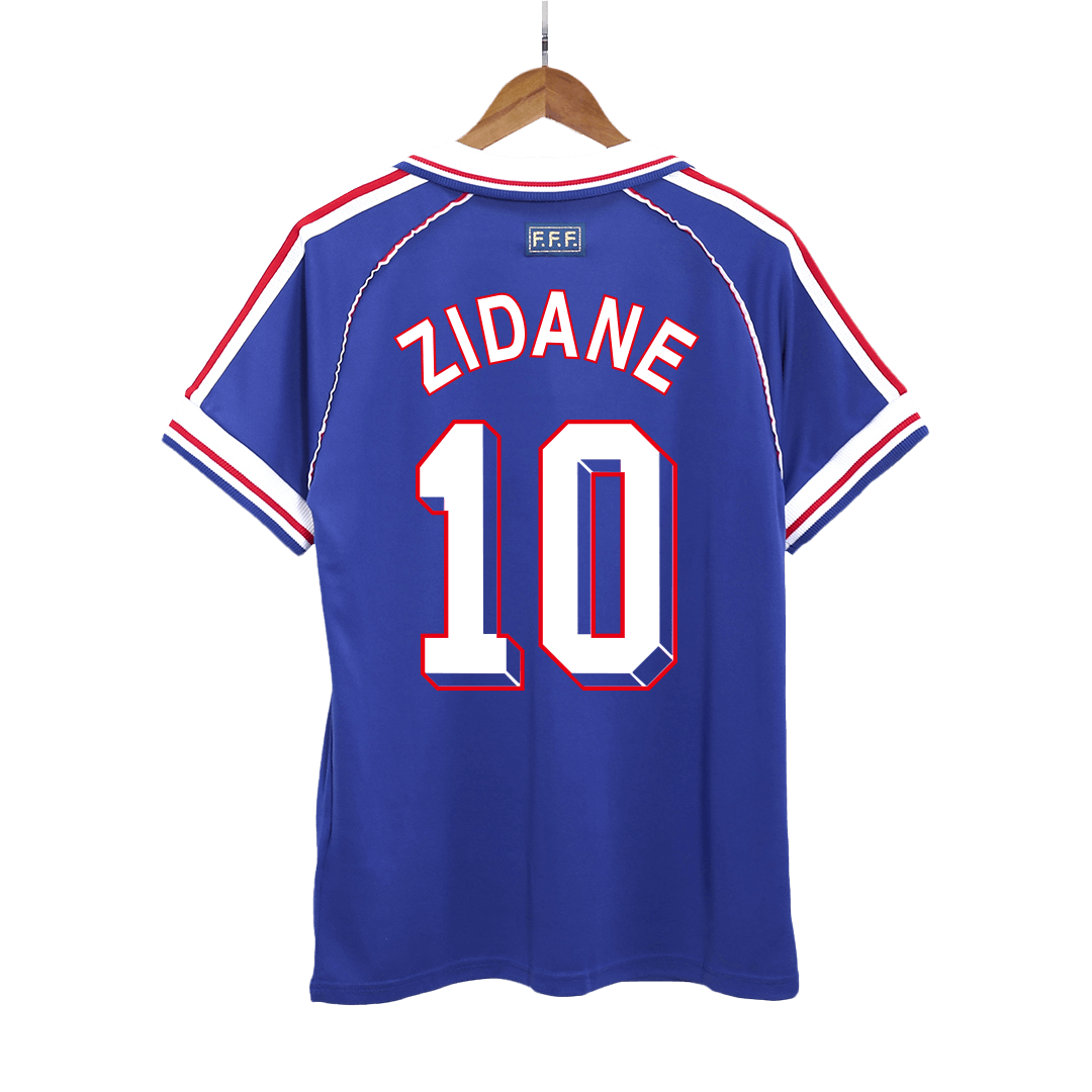 ZIDANE #10 Frankrike Hemmatröja 1998 Retro Tröja
 Blå