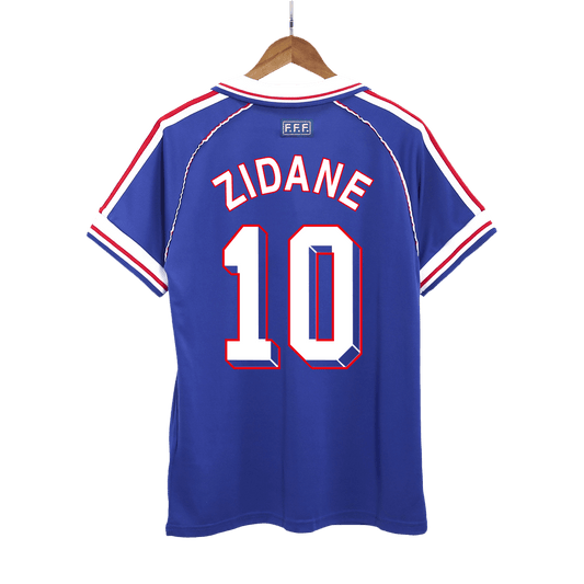 ZIDANE #10 Frankrike Hemmatröja 1998 Retro Tröja
 Blå