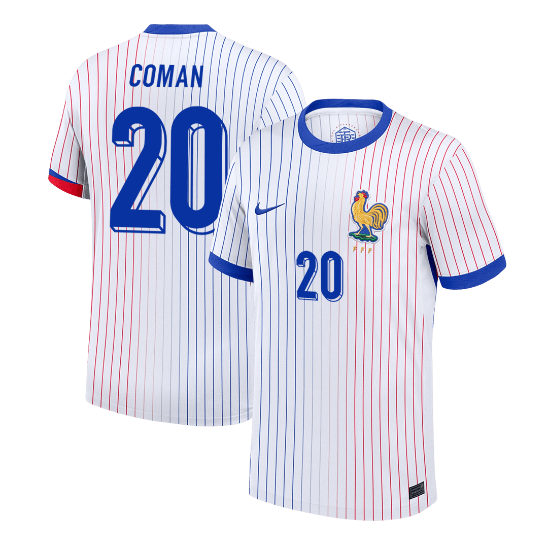 Frankrike Tröja COMAN #20 Euro 2024 Borta Vit